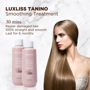 LUXLISS Keratin Brazilian Salon Russian Straightening Tannic Amino Acid Shine Smoothing <span class=keywords><strong>Tanino</strong></span> Hair Treatment Products for Women - Product Image 6