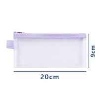 Haute qualité en Nylon coloré maille porte-crayon Transparent fichier sac étudiant stockage clair fermeture éclair pochette impression personnalisée