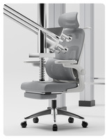 Fauteuil de Direction Moderne Rembourré en Gros, Chaise de Bureau Inclinable en Maille Respirante avec Accoudoirs Réglables et Hauteur Ajustable en Aluminium