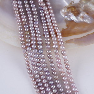 Collier fait main Zhuji, perles d'eau douce naturelles de 4 à 5 mm, perles en vrac semi-finies, fabrication de colliers, vente en gros - Product Image 2