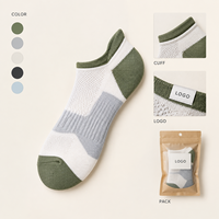 Chaussettes de course blanches, jaunes et vertes respirantes avec maille ventilée, gestion de l'humidité, maintien du talon et amorti ciblé pour les orteils plats