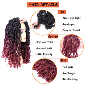 Extensions de <span class=keywords><strong>cheveux</strong></span> courts doux Dread <span class=keywords><strong>Locks</strong></span> Faux Locs gitans ondulés bouclés Tresses au crochet Déesse ondulée Locs doux <span class=keywords><strong>Cheveux</strong></span> au crochet - Product Image 5