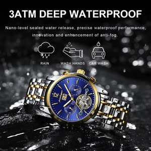Montre-bracelet automatique mécanique de luxe POEDAGAR, tourbillon, étanche, date et jour, acier inoxydable, montre pour homme, Relogio Masculino - Product Image 3