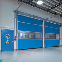 Porte à enroulement électrique moderne de haute qualité à commande électrique, capteur radar, matériau composite PVC fini, usage commercial