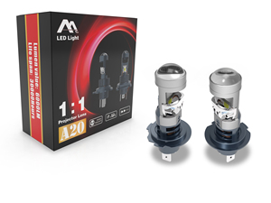 新型<span class=keywords><strong>A20</strong></span>スーパーLEDプロジェクターレンズヘッドライトH4ミニレンズLEDヘッドライトバルブオートライティングシステム - Product Image 3