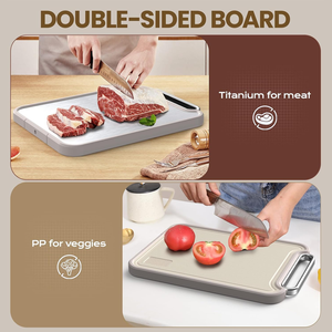 Planche à découper en acier inoxydable 304, double face, planche à découper en titane antidérapante, de qualité alimentaire, grande planche à découper pour la viande, pour la cuisine - Product Image 2