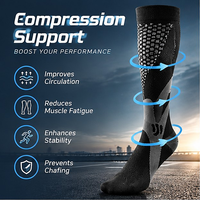 Chaussettes de compression sportives pour hommes, hauteur genou, pour la course, le cyclisme, le football, chaussettes de soutien athlétique, vente en gros, logo personnalisé