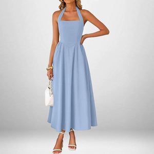 NY Spring 2026 New Style European Women's Fashionable Elegant Wide-Hung <strong>String</strong> Neckline Backless <strong>Dress</strong> - Product Image 5