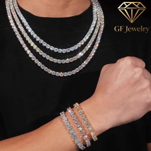 Collier Hip Hop pour homme avec diamants 2mm 3mm 4mm 5mm, collier tennis personnalisé de luxe en or massif 10K avec diamants de laboratoire - Product Image 1