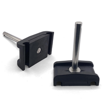 Pièces de convoyeur à double pince latérale en acier inoxydable, support de tuyau à double pince pour convoyeur, pince de rail de guidage double rond