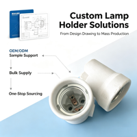 Harga pabrik langsung F6M tempat lampu keramik soket lampu porselen E27