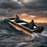 Bateau à fond plat en aluminium 10ft 12ft 14ft 16ft - Jon boat pour la pêche et la chasse en eau calme, faible entretien, moteur en option