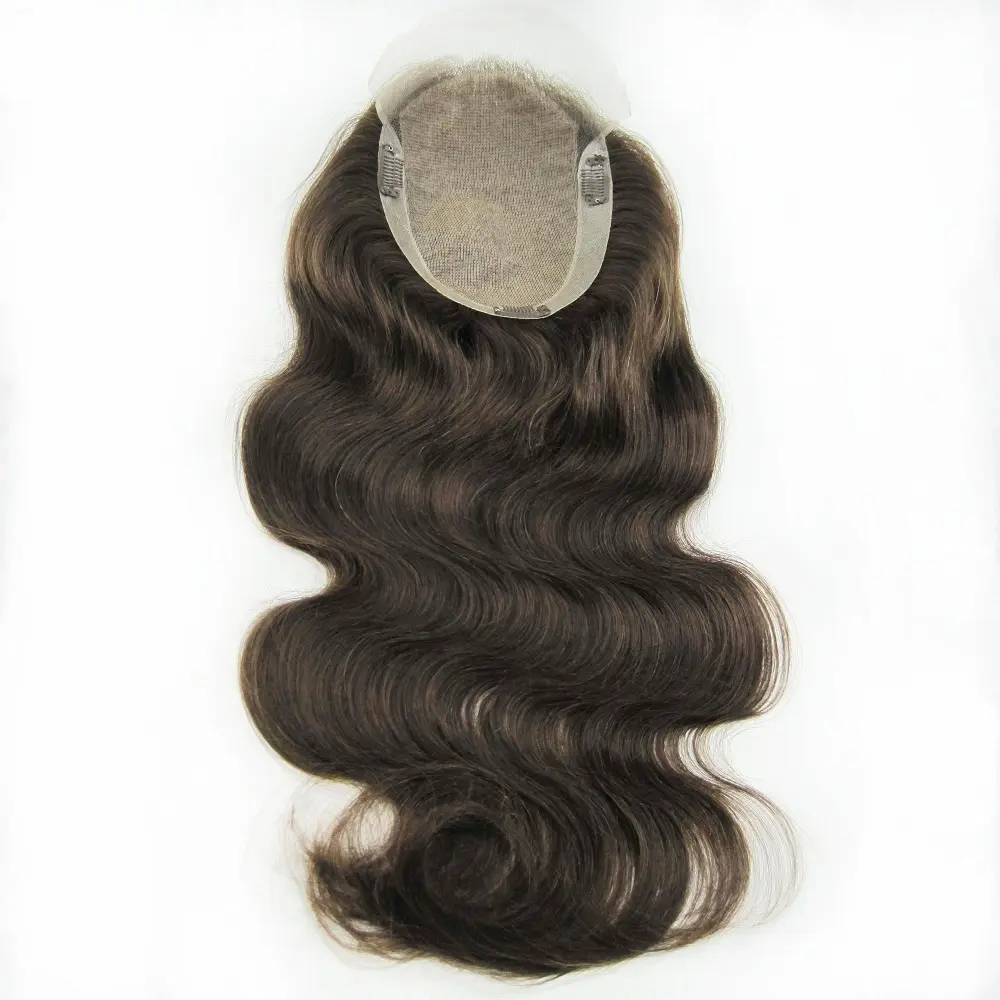 Оптовая продажа, натуральные человеческие волосы двойного плетения, ручная работа, натуральные волосы из натуральной кожи головы, скрытые узлы, шелковая основа для волос