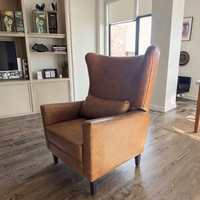 Fauteuil à dossier haut en tissu et cuir PU moderne Sans Wholesale, facile à nettoyer, pour salon et chambre, imperméable et écologique