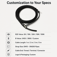 Capteur de température de surface de tuyau GAIMC NTC 10K 3950 à fixer sur le tuyau DN80 pour pipeline chimique, câble TPE de 3 m