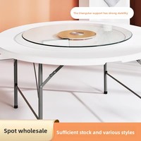 Mesa Plegable Multifuncional de Plástico de Alta Densidad (Polietileno) para Exteriores, Diámetro 1.2/1.5/1.8M, Ideal para Fiestas y Bodas, Venta al Por Mayor
