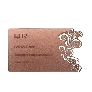 S/S hollow pattern etch and silk screen metal cards