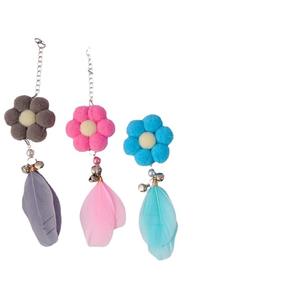 Bâtonnet de jeu <span class=keywords><strong>pour</strong></span> chat - Durable, plume + cloche + fleur, long manche <span class=keywords><strong>pour</strong></span> jeu autonome, soulagement de l'ennui et à mâcher - Product Image 5