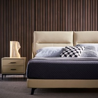Tête de lit en cuir capitonnée réglable de luxe au design moderne et simple, disponible en tailles simple/queen/king - Vente en gros