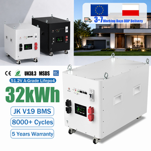 EU Stock No Tax 32kWh 48V 51.2V 628Ah MB56 JK BMS Parallel Support Industrial Solar <b>LFP</b> Energy Storage Battery with Wheels - Product Image 1