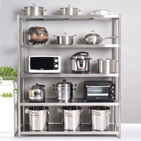 Chariot utilitaire robuste en acier inoxydable avec étagères réglables, établi de rangement pour cuisine, supermarché, entrepôt