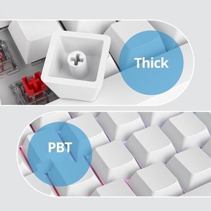Teclas PBT Blancas Personalizadas con Impresión Lateral, Teclas de Cristal Transparente, 141 Teclas, Perfil OEM, Interruptores <span class=keywords><strong>Cherry</strong></span> <span class=keywords><strong>MX</strong></span>, Teclado Mecánico Hecho en China - Product Image 4