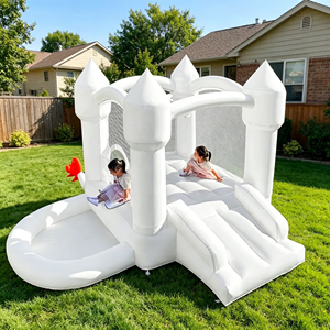 Château gonflable miniature blanc, <span class=keywords><strong>trampoline</strong></span> blanc, toboggan combiné - Product Image 1