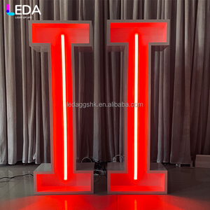 LEDA Outdoor Advertising Customized Party Event White Metallic <b>Letter</b> <b>Light</b> RGB Iron Large <b>Letter</b> Neon <b>Light</b> for Wedding - Product Image 2