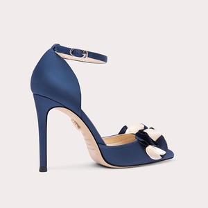 Sandali con Cinturino <span class=keywords><strong>Blu</strong></span> Decorazione Floreale Punta a Spillo <span class=keywords><strong>Eleganti</strong></span> Tacchi a Spillo da Donna Taglie Grandi <span class=keywords><strong>Scarpe</strong></span> con Tacco Alto - Product Image 2