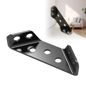 Connecteur d'angle multifonction en acier laminé à froid noir SSR, stabilisateur triangulaire robuste et durable pour diverses applications - Product Image 2