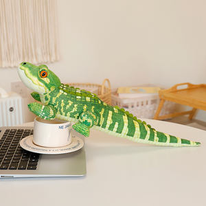 46cm Unisex yumuşak timsah peluş oyuncak gerçekçi simülasyon topluca peluş timsah hayvan çocuklar eğitim timsah peluş büyük - Product Image 6