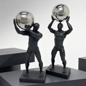 Figura de Resina de Hombre Musculoso Contemporáneo, Adorno de Escritorio de Estilo Nórdico, Escultura Decorativa para Mesa de Oficina - Product Image 4