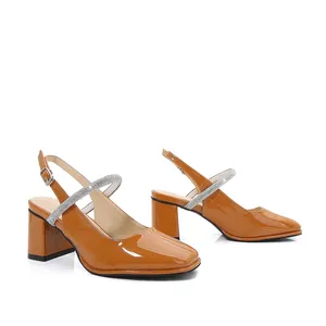 Drop shipping products 2024 sling back heeled sandals Elegant Chunky platform mary jane women heels big size 35-46# spot goods