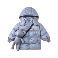 Blouson d'hiver pour garçons, matière brillante, bouffant, à la mode