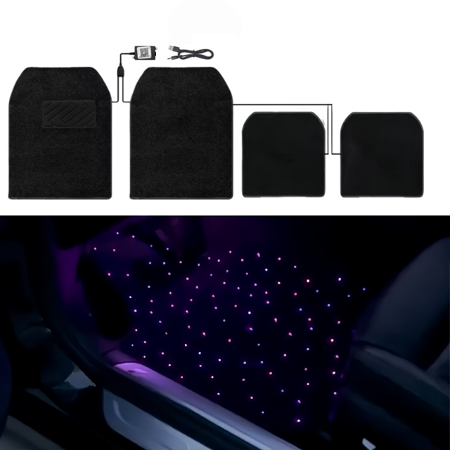 Premium Car Footwell Ambient Light 64 Color Wireless Multifunction Car LED Strip Light 64 Color APP and Music Control