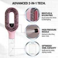 Peigne à cheveux antistatique 2-en-1 portable, brosse à cheveux réduisant les irritations, peigne coiffant massant le cuir chevelu