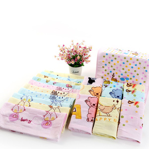 Toalla facial de gasa de algodón, 25x50 cm, estampado de dibujos animados, absorbente, uso doméstico para niños - Product Image 2