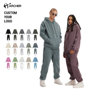 Archer Custom Winter Hoodie Jogger Set Ropa Tallas grandes Fleece Sweatsuit Dos piezas Jogger Mens Track Suit Sets - Product Image 2
