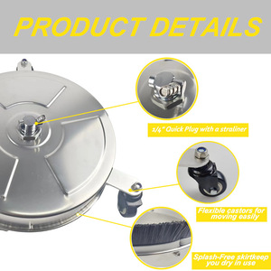 High Pressure Disc Scrubber 16 In Stainless Steel Belt With Pulleys And <b>Extension</b> <b>Rods</b> For Floor Cleaning - Product Image 4