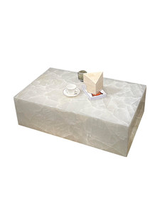Tavolino da Caffè in Marmo Naturale di Lusso Importato, Stile Minimalista Italiano, Grande Tavolo Rettangolare per Soggiorno - Product Image 5