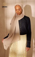 Hijab en Chiffon Perlé Imprimé de Qualité Supérieure, Écharpe Traditionnelle en Chiffon pour Femmes Musulmanes
