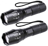 Lampe torche LED XML-T6 zoomable 1000 lumens, indice de protection IP54, fonctions haute/moyenne/basse/stroboscope/SOS, corps en alliage d'aluminium, alimentée par batterie