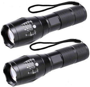 Lampe torche LED XML-T6 zoomable 1000 lumens, indice de protection IP54, fonctions haute/moyenne/basse/stroboscope/SOS, corps en alliage d'aluminium, alimentée par batterie - Product Image 1