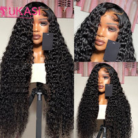 Peluca frontal de encaje HD de 40 pulgadas con densidad 250, cabello humano virgen brasileño, onda profunda, liso rizado, rizo Jerry, onda natural, 13x4