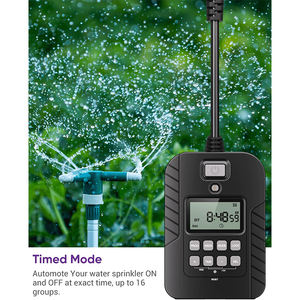 Prise de minuterie numérique étanche IP44 avec écran LCD, 15A, programmable 7 jours, compte à rebours crépusculaire, 24 heures, extérieur, 2 prises - Product Image 2