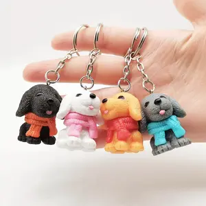 Popular Attractive Gift Custom 3D Dog Keychain Charm Resin Keyring for Bag Pendant