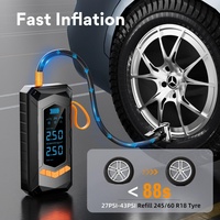 Pompa Ban Mobil Listrik LANGWEI Terbaru CE Rohs FCC, Pompa Udara Otomatis Pengisian Cepat Layar LCD Ganda SOS Tanpa Kabel 12V