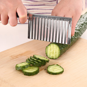 Stainless Steel Wavy Knife Potato Slicer French Fry Cutter Multi Functional Vegetable Cutter Easy To Clean Hand Wash Only - Product Image 1