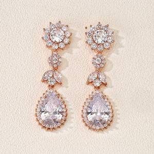 RAKOL EP5326 Ladies Generous Shining <b>Big</b> Water Drop Crystal Long Dangle Earrings Women Elegant Statement Earrings - Product Image 1