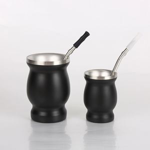Traditional Yerba Mate Cup 8oz Stainless Steel Gourd Style Drinking <b>Mug</b> for Daily Use - Product Image 1